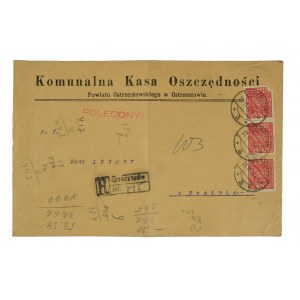 Municipal Savings Bank of Ostrzeszow County - envelope with letterhead, circulation