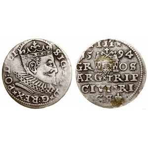 Polska, trojak, 1594, Ryga