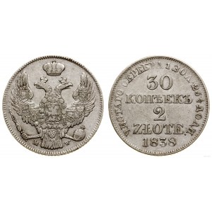 Polska, 30 kopiejek = 2 złote, 1838 MW, Warszawa