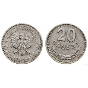 Polska, 20 groszy - destrukt, 1968, Warszawa