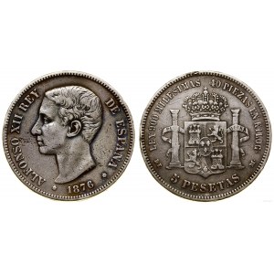 Hiszpania, 5 peset, 1876 DE-M, Madryt