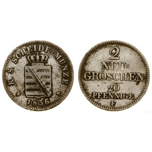 Niemcy, 2 nowe grosze, 1856, Drezno