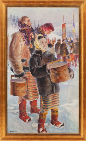 Władysław Jarocki (1879 Podhajczyki - 1965 Kraków), Procesja huculska w Święto Jordanu, 1936