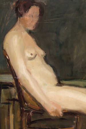 Wojciech Weiss (1875 Leorda, Rumunia - 1950 Kraków), Akt żeński siedzący, 1903