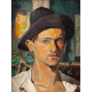 Stanisław Paciorek (1889 Ładycze na Wołyniu - 1952 Kraków), Autoportret w świetle lampy