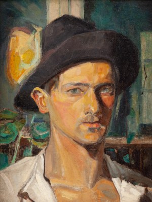 Stanisław Paciorek (1889 Ładycze na Wołyniu - 1952 Kraków), Autoportret w świetle lampy