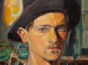 Stanisław Paciorek (1889 Ładycze na Wołyniu - 1952 Kraków), Autoportret w świetle lampy