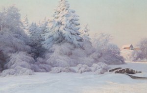 Paul Weimann (1867 Wrocław - 1945 Jelenia Góra), Pejzaż zimowy z Karkonoszy