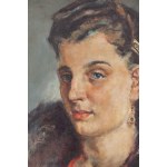 Ludwik Konarzewski junior (1918 - 1989), Porträt einer Frau in einer pelzgefütterten Etüde, 1943