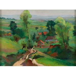 Stanisław Malcher, Pejzaż wiejski. Trojanowice koło Krakowa, 1935