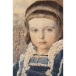 Julian Fałat (1853 Tuligłowy - 1929 Bystra), Portret dziewczynki w niebieskiej sukience, 1879