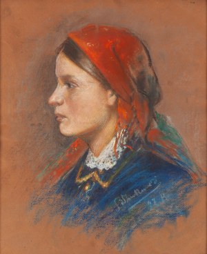 Bronisław Żukowski, Portret wiejskiej dziewczyny, 1927