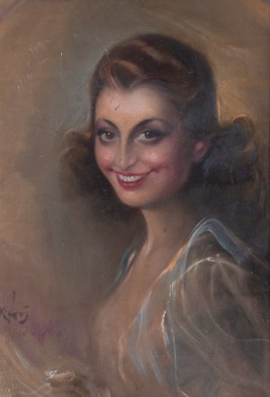 Józef Kidoń (1890 Rudzica - 1968 Warszawa), Portret kobiety, 1945