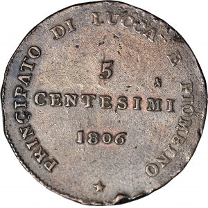 Włochy, 5 centesimi 1806, LUCCA