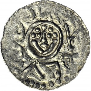 RR-, Bolesław III Krzywousty 1107-1138, denar typu “ioannes” przed 1107, mennica Wrocław, menniczy, R8