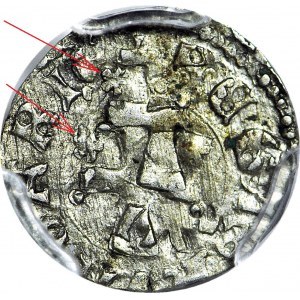 Ludwik Węgierski (Andegaweński) 1370-1382, Denar Saracen, piękny, GWIAZDKI