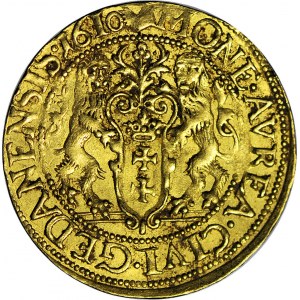 RR-, Zygmunt III Waza 1587-1632, Dukat 1610, Gdańsk, piękny, R5-R6