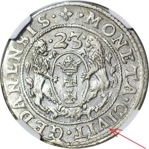 R-, Zygmunt III Waza, Ort 1623 Gdańsk, litera V bita odwróconą literą A, R4
