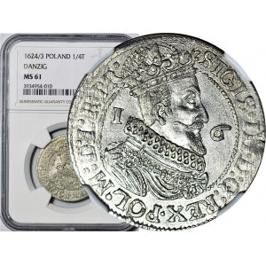 Zygmunt III Waza, Ort 1624/3 Gdańsk, menniczy
