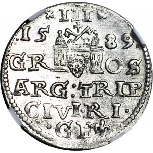 Zygmunt III Waza, Trojak 1589, Ryga, menniczy