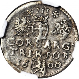 R-, Zygmunt III Waza, Trojak 1600, Bydgoszcz, błąd GORS (zamiast GROS), R3