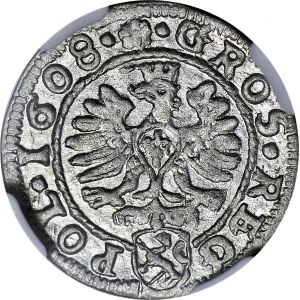 Zygmunt III Waza, Grosz 1608, Kraków, menniczy