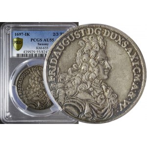August II Mocny, 2/3 talara 1697, Drezno