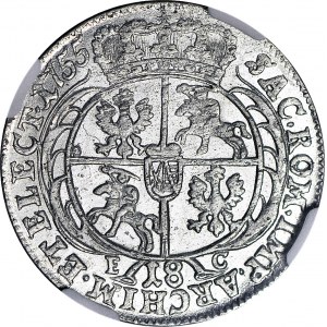 August III Sas, Ort 1755, menniczy