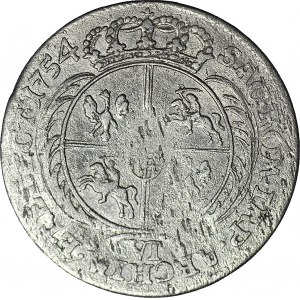 RR-, August III Sas, Szóstak 1754, Lipsk, MAŁE POPIERSIE