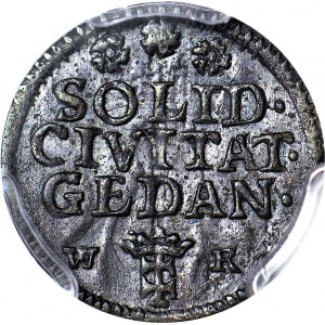 RR-, August III, Szeląg 1754 WR Gdańsk, R4, jedyne w MS