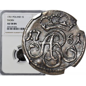 August III Sas, Szeląg 1761, Toruń, ozdobniki