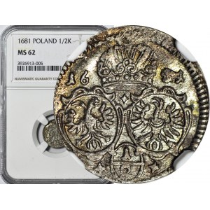 Śląsk, Leopold I, jednostronne 1/2 krajcara 1681, rzedkie