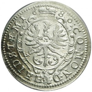 Śląsk, Księstwo Oleśnickie, Krystian Ulryk, 1 krajcar 1680, Oleśnica, piękny
