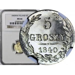 Królestwo Polskie, 5 groszy 1840, WYŚMIENITE