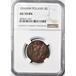 Królestwo Polskie, 3 grosze 1836, piękne, SKRĘTKA