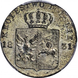 Powstanie Listopadowe, 10 groszy 1831, łapy orła zgięte, mennicze