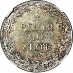 Zabór Rosyjski, 10 złotych = 1 1/2 rubla 1837, MW, Warszawa, mennicze