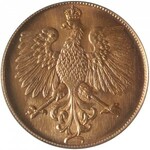( 50 groszy 1919 ), próba – awers próbnej 50-groszówki z 1919 roku, miedź