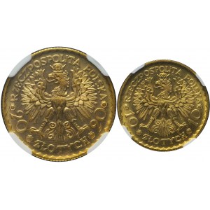 2 szt. 10 złotych 1925 i 20 złotych 1925, Bolesław Chrobry, mennicze