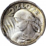 2 złote 1924, Żniwiarka, róg i pochodnia, Paryż, GABINETOWA, tylko 2 szt. wyżej