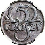 5 groszy 1925, mennicze, kolor BN