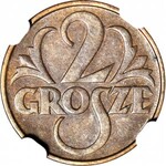 2 grosze 1933, mennicze, kolor BN