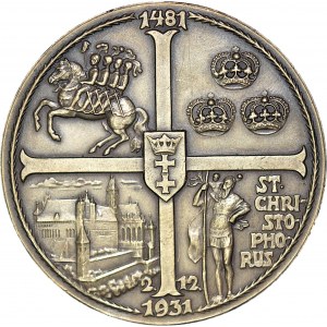 RR-, Wolne Miasto Gdańsk, Medal, Dwór Artusa, 1931