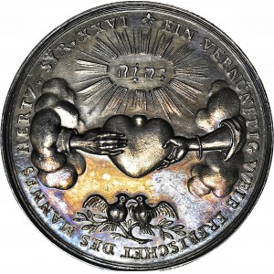 Niemcy. Medal zaślubinowy XVII/XVIII wiek, srebro