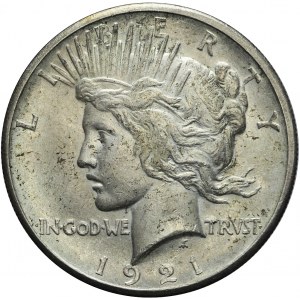 Stany Zjednoczone Ameryki Północnej (USA), 1 dolar 1921 Peace, Filadelfia, rzadki