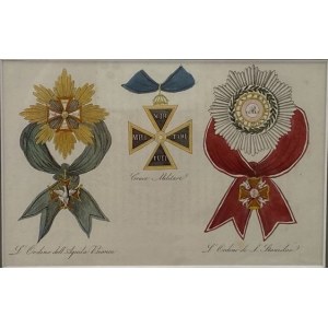 Virtuti Militari - miedzioryt kolorowany w epoce [Florencja 1831]