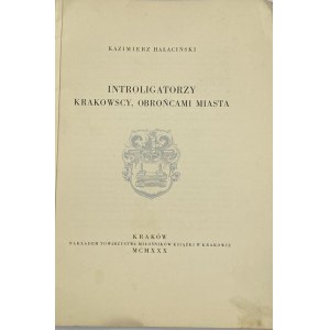 Hałaciński Kazimierz, Introligatorzy krakowscy obrońcami miasta