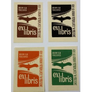 Ex libris Radio Armored Club Circle of the Eagle Nature Protection League in Prószków, 4 color variants