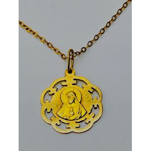 Gold chain with medallion