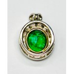 Gold pendant with emerald and diamonds